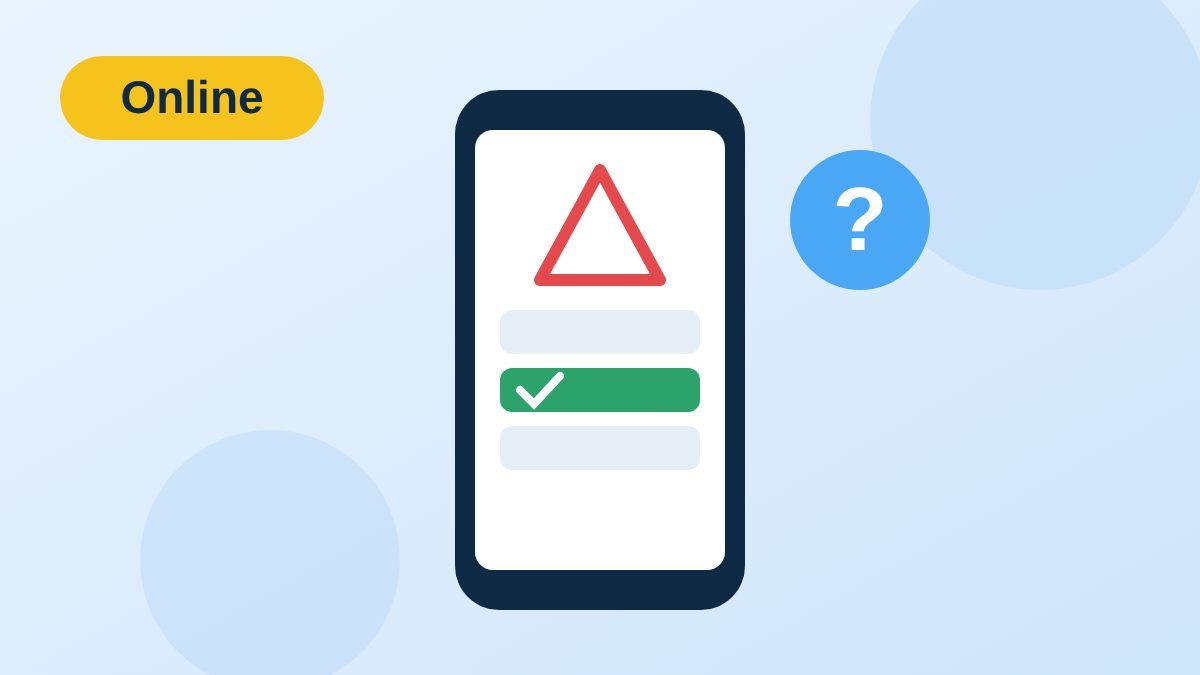 Online theoriecursus op een telefoon