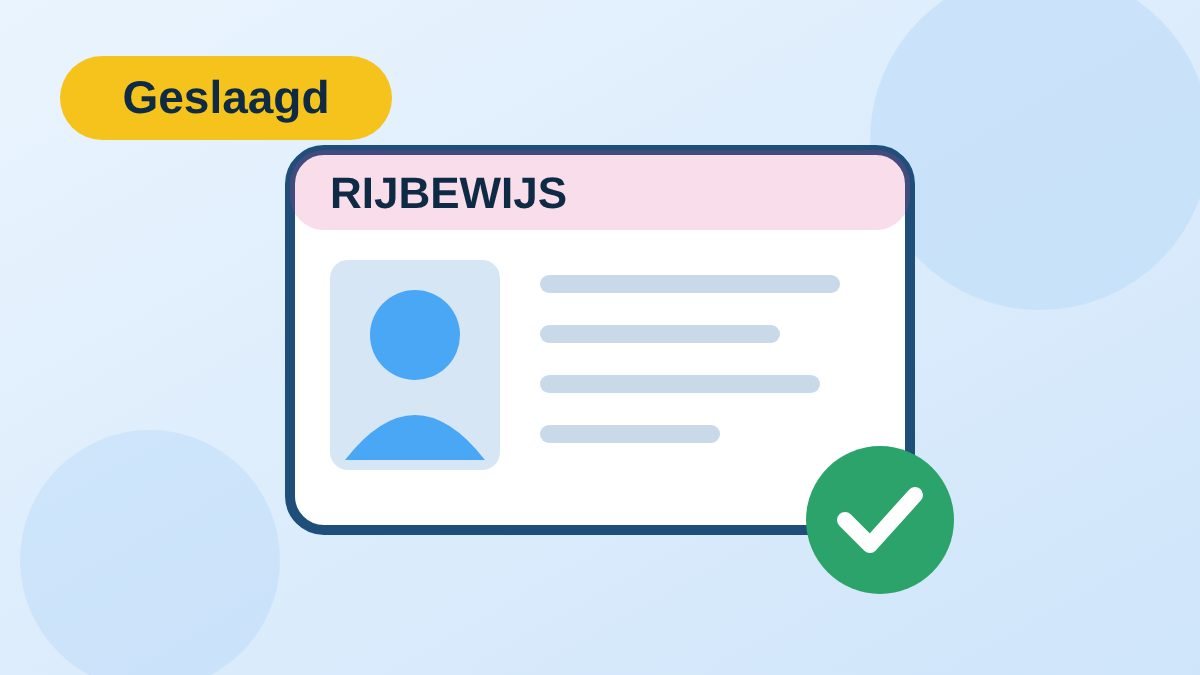 Nieuw rijbewijspasje na het slagen voor je praktijkexamen